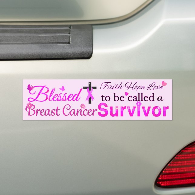 Blessed Breast Cancer Survivor Bumper Sticker (On Car)