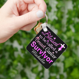 Blessed Breast Cancer Survivor Key Ring