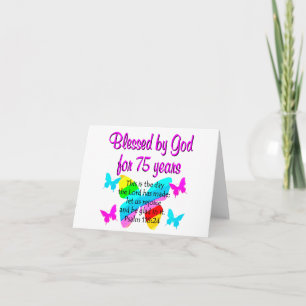 BLESSED BUTTERFLY 75TH BIRTHDAY DESIGN CARD