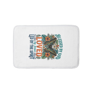 Blessed Butterfly Christian T-Shirt Design_1 Bath Mat