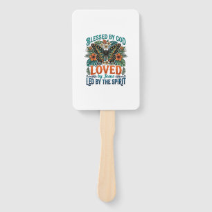 Blessed Butterfly Christian T-Shirt Design_1 Hand Fan