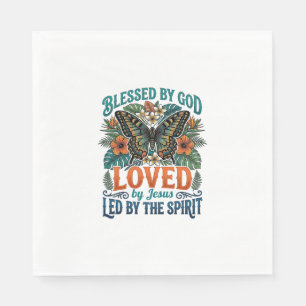 Blessed Butterfly Christian T-Shirt Design_1 Napkin