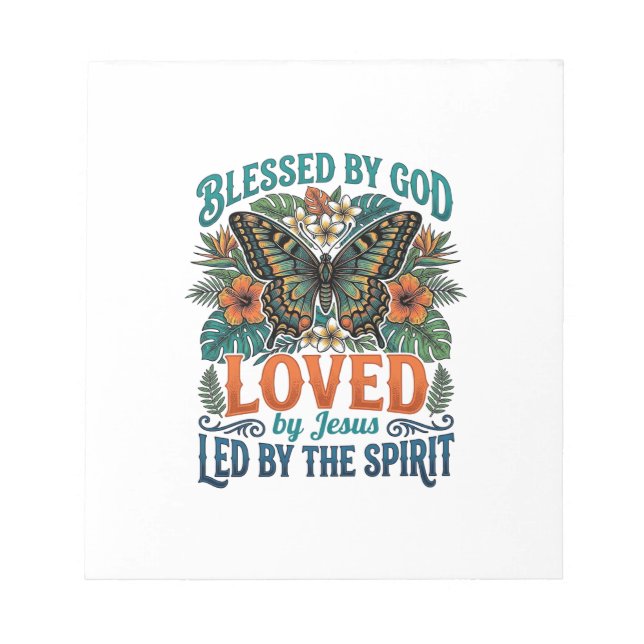 Blessed Butterfly Christian T-Shirt Design_1 Notepad (Front)