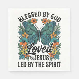 Blessed Butterfly Christian T-Shirt Design (2) Napkin