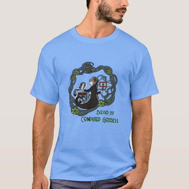 Blessed by computer goddess T-Shirt (Front)