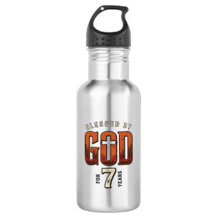 Blessed By God 7 Years Vintage Christian Shirt 532 Ml Water Bottle