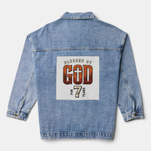Blessed By God 7 Years Vintage Christian Shirt Denim Jacket