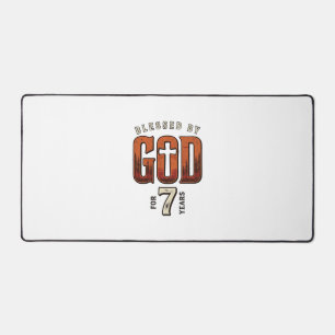 Blessed By God 7 Years Vintage Christian Shirt Desk Mat