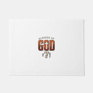 Blessed By God 7 Years Vintage Christian Shirt Doormat