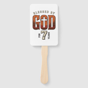 Blessed By God 7 Years Vintage Christian Shirt Hand Fan