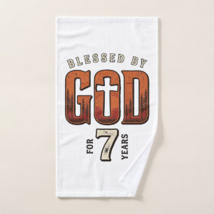 Blessed By God 7 Years Vintage Christian Shirt Hand Towel