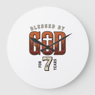 Blessed By God 7 Years Vintage Christian Shirt Large Clock