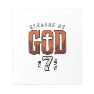 Blessed By God 7 Years Vintage Christian Shirt Notepad