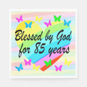 BLESSED BY GOD 85TH BIRTHDAY NAPKINS