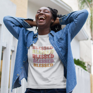 Blessed by God Christian Cute Retro T-Shirt