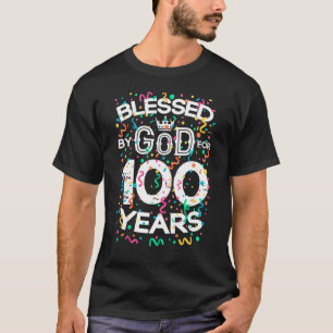 Blessed By God For 100 Year Old 100th Birthday Squ T-Shirt