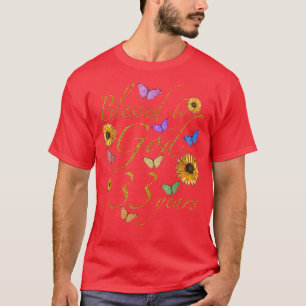 Blessed By God For 33 Year Butterfly Sunflower 33r T-Shirt