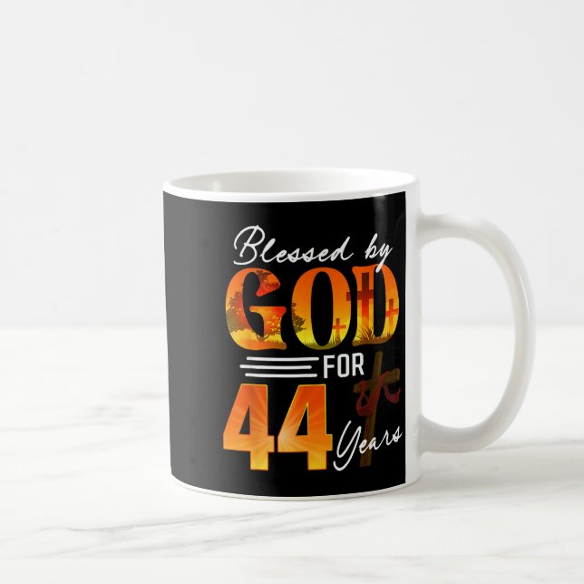 Blessed By God For 44 Years Old Gift 44th Birthday Coffee Mug (Right)