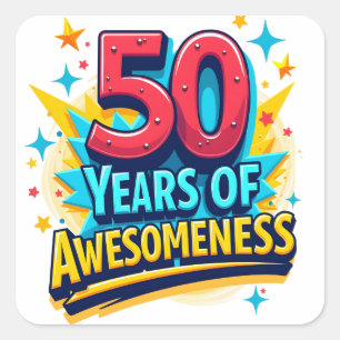 Blessed by God for 50 years, 50th birthday design Square Sticker