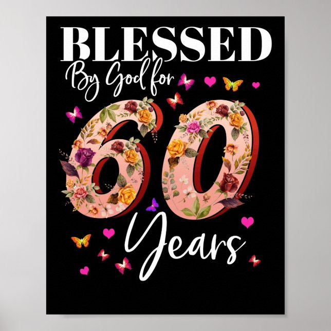 Blessed By God for 60 Years Birthday Poster (Front)