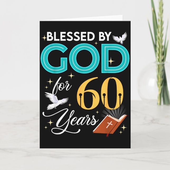 Blessed By God For 60 Years Old 60 Birthday 60th B Card (Front)