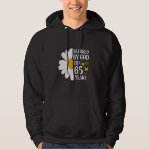 Blessed By God For 65 Years 65th Birthday Daisy Bu Hoodie