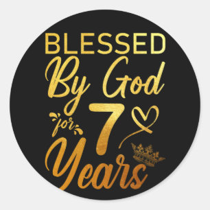 Blessed by God for 70 Years 70th Birthday Faith Classic Round Sticker