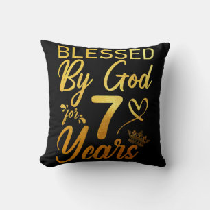 Blessed by God for 70 Years 70th Birthday Faith Cushion