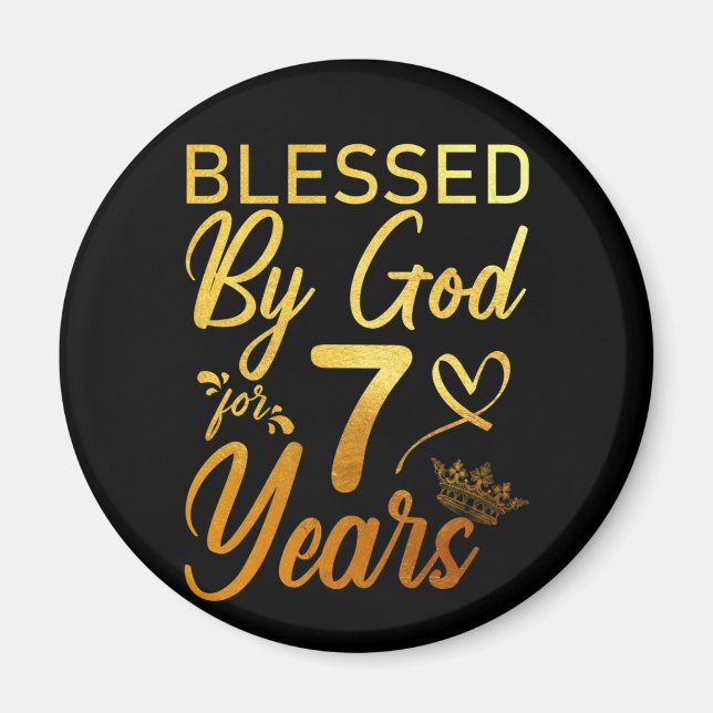Blessed by God for 70 Years 70th Birthday Faith Magnet (Front)