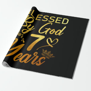 Blessed by God for 70 Years 70th Birthday Faith Wrapping Paper