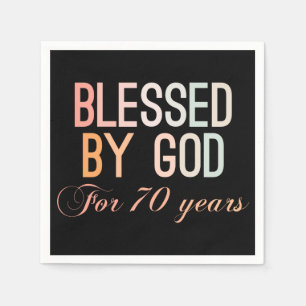 Blessed by God for 70 years Napkin