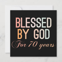 Blessed by God for 70 years
