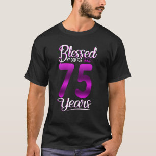 Blessed by God for 75 Years Old 75th Birthday Crow T-Shirt