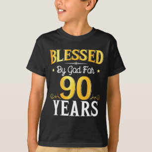 Blessed By God For 90 Years 90th Birthday Men Wome T-Shirt