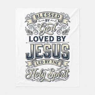 Blessed By God Jesus Holy Spirit Vintage Shirt Fleece Blanket