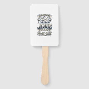 Blessed By God Jesus Holy Spirit Vintage Shirt Hand Fan