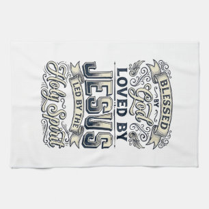 Blessed By God Jesus Holy Spirit Vintage Shirt Tea Towel