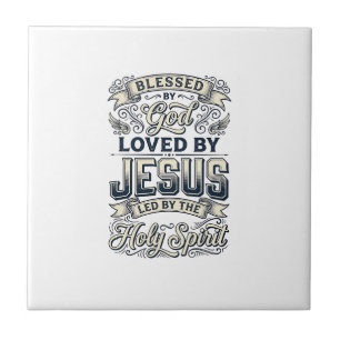 Blessed By God Jesus Holy Spirit Vintage Shirt Tile