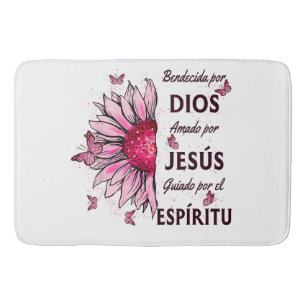 Blessed by God Loved by Jesus Bath Mat