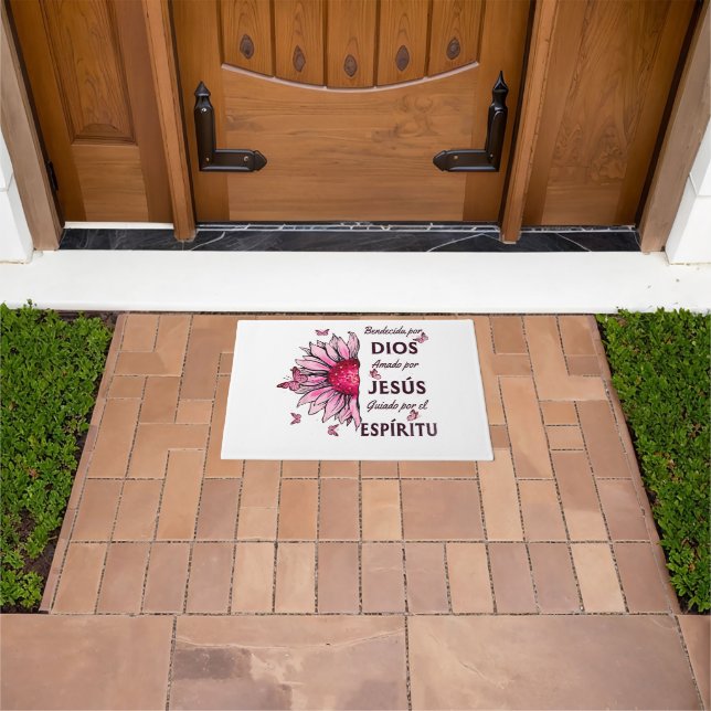 Blessed by God Loved by Jesus Doormat (Outdoor)