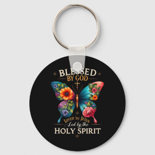Blessed By God Loved By Jesus Easter Day Mens Wome Key Ring