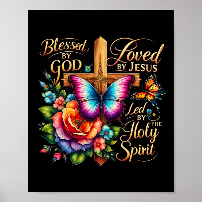 Blessed By God Loved By Jesus Easter Day  Poster (Front)