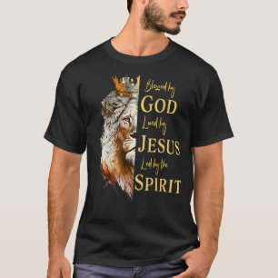 Blessed By God - Loved By Jesus, Lion T-Shirt