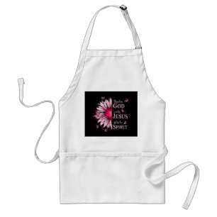 Blessed By God - Loved By Jesus Pink Sunflower Standard Apron