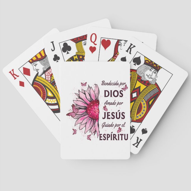 Blessed by God Loved by Jesus Playing Cards (Back)