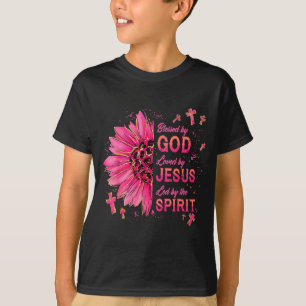 Blessed By God Loved By Jesus Sunflower Christian T-Shirt