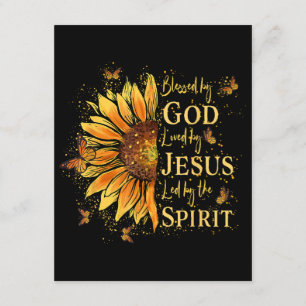 Blessed By God - Loved By Jesus, Sunflower Enclosure Card