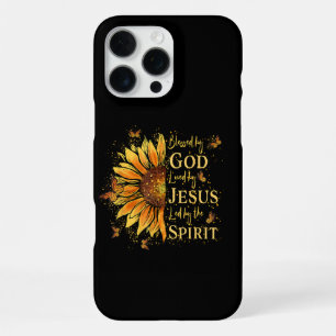 Blessed By God - Loved By Jesus, Sunflower iPhone 16 Pro Max Case