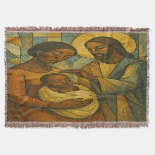 Blessed By Jesus African-American Throw Blanket