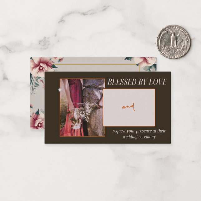 Blessed by love - wedding Invitation  (Front/Back In Situ)